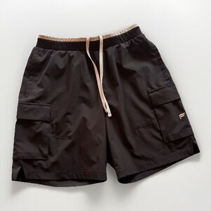 Fabletics The Fundamental II Cargo Short 7" Stretch Gym Workout Black Men's M/L?